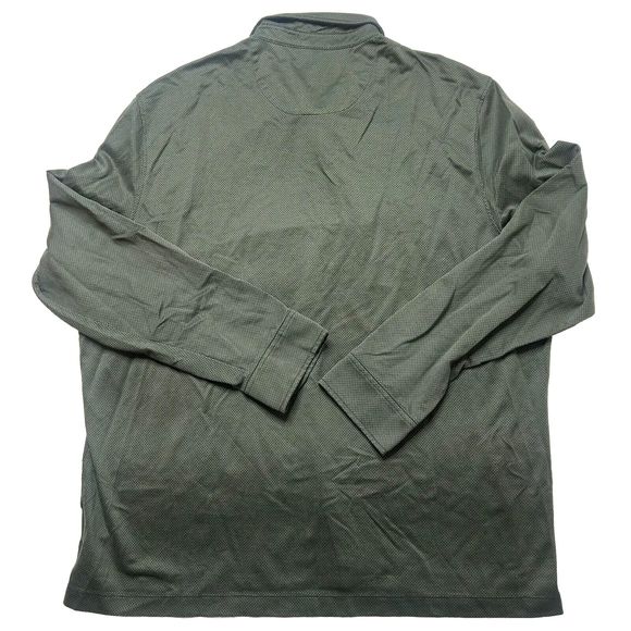 Untuckit 2XL Men’s 3/4 Button Pullover Longseelve Green Casual Cotton Golf Geo - Picture 4 of 8